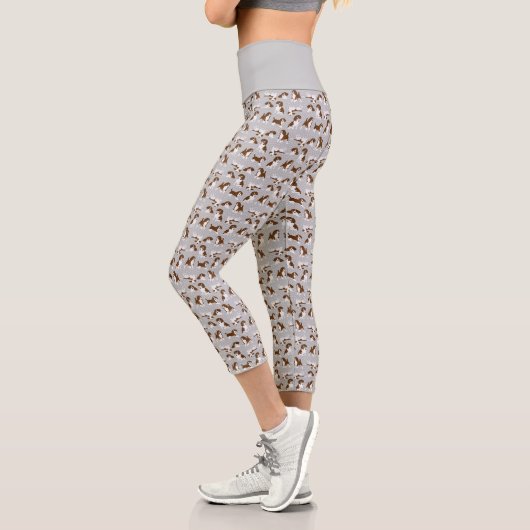 Beagle Hunde - grau Capri Leggings (Links)