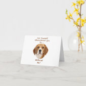 Beagle Hunde handgezeichnet Digitale Kunst Adorabl Karte (Gelbe Blume)