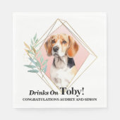 Beagle Hunde Haustier Hochzeit Napkins mit Hunden  Serviette (Vorderseite)