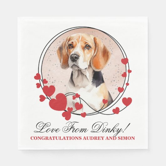 Beagle Hunde Haustier Hochzeit Napkins mit Hunden  Serviette (Vorderseite)