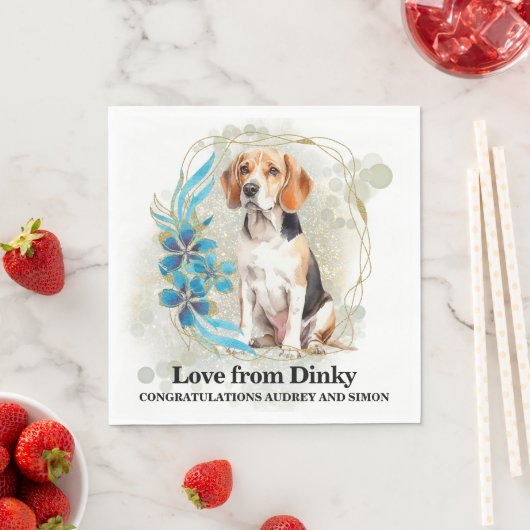 Beagle Hunde Haustier Hochzeit Napkins mit Hunden  Serviette (Beispiel)