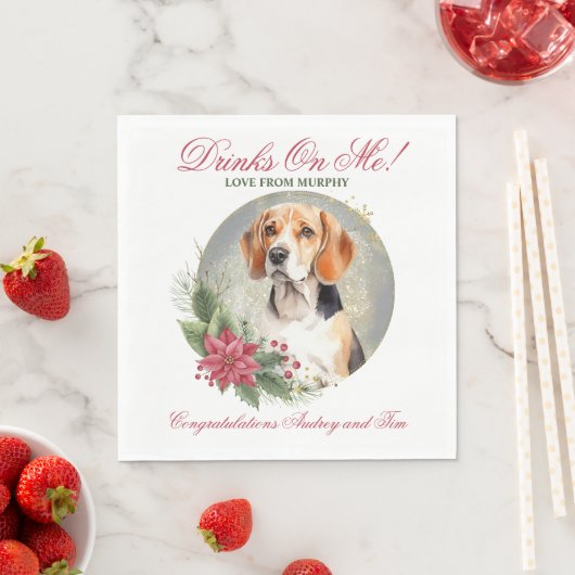 Beagle Hunde Haustier Hochzeit Napkins mit Hunden  Serviette (Beispiel)