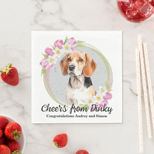 Beagle Hunde Haustier Hochzeit Napkins mit Hunden  Serviette (Beispiel)