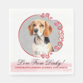 Beagle Hunde Haustier Hochzeit Napkins mit Hunden Serviette (Vorderseite)