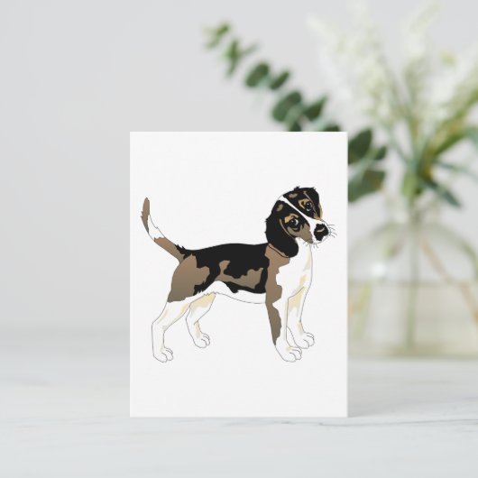 Beagle Hunde Haustiere Liebe Frieden Postkarte (Stehend Vorderseite)