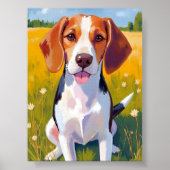 Beagle Hunde Kunstmalerei Poster (Vorne)