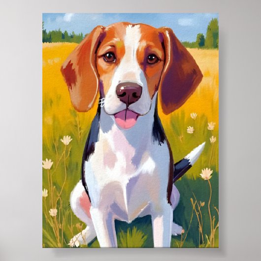 Beagle Hunde Kunstmalerei Poster (Vorne)