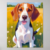 Beagle Hunde Kunstmalerei Poster (Vorne)