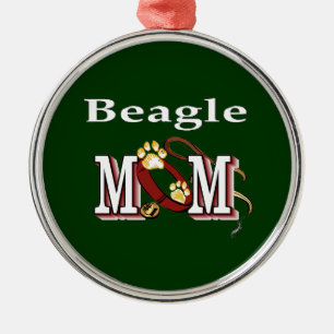 Beagle Hunde MAMA Silbernes Ornament