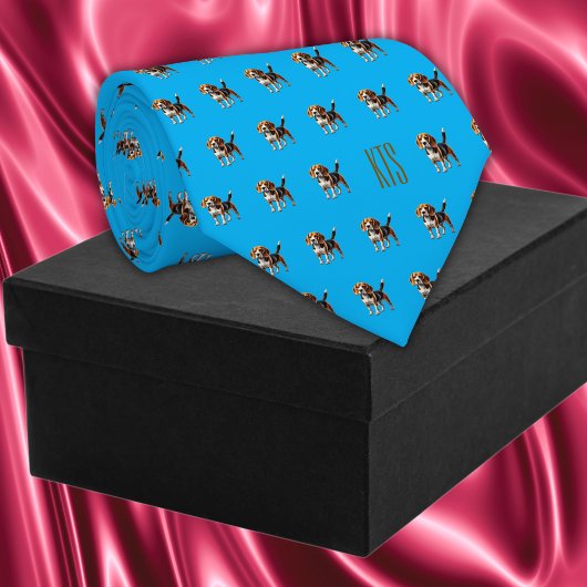 Beagle Hunde Muster Mit Monogramm Tierarzt Krawatte