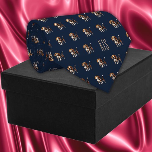 Beagle Hunde Muster Mit Monogramm Tierarzt Krawatte