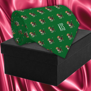 Beagle Hunde Muster Mit Monogramm Tierarzt Krawatte