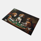 Beagle Hunde Poker Art Fußmatte (Schrägansicht)