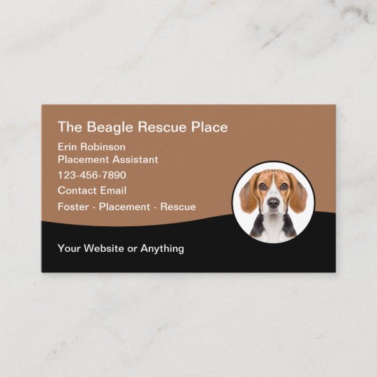 Beagle Hunde Rasse Pflege Visitenkarte (Vorderseite)