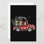 Beagle Hunde reiten Red Truck Weihnachtsgeschenke Ankündigung (Vorne/Hinten)