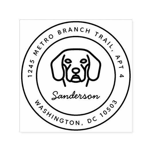 Beagle Hunde Rücksendeadresse Briefmarke Selbstfar Permastempel (Design)