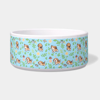 Beagle-Hunde-Schüssel-Frühlings-Blumen-Kawaii-Haus Napf