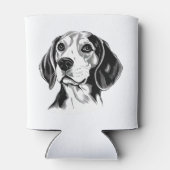 Beagle Hunde Schwarz-Weiß-Kontur Silhouette Dosenkühler (Rückseite)