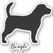 Beagle Hunde Silhouette Cool Canine Vinyl Sticker (Vorderseite)