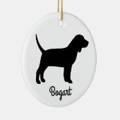 Beagle Hunde Silhouette Keramik Ornament (Rechts)