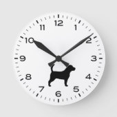 Beagle Hunde Silhouette Runde Wanduhr (Vorderseite)