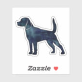 Beagle Hunde Silhouette Wasserfarbe Aufkleber (Blatt)