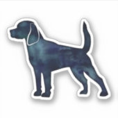 Beagle Hunde Silhouette Wasserfarbe Aufkleber (Vorderseite)