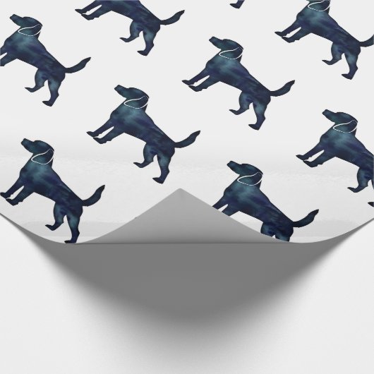 Beagle Hunde Silhouette Wasserfarbe Geschenkpapier (Ecke)