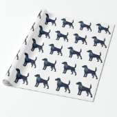 Beagle Hunde Silhouette Wasserfarbe Geschenkpapier (Ungerollt)