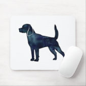 Beagle Hunde Silhouette Wasserfarbe Mousepad (Mit Mouse)