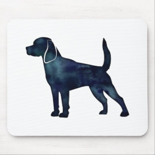Beagle Hunde Silhouette Wasserfarbe Mousepad