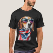 Beagle Hunde Sublimierung Wasserfarbe T - Shirt (Vorderseite)