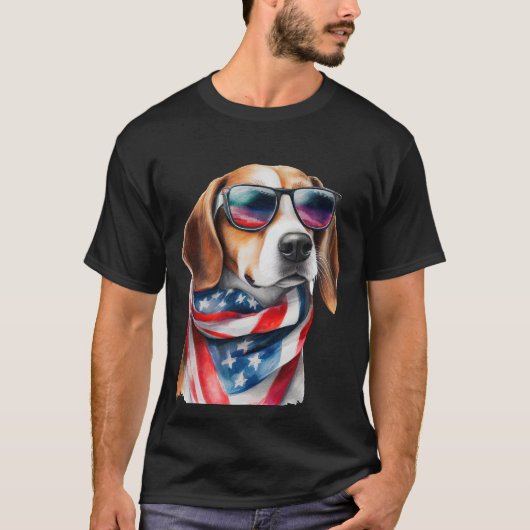 Beagle Hunde Sublimierung Wasserfarbe T - Shirt (Vorderseite)