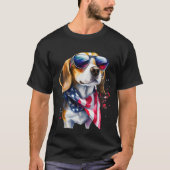 Beagle Hunde Sublimierung Wasserfarbe T - Shirt (Vorderseite)