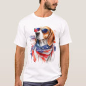 Beagle Hunde Sublimierung Wasserfarbe T - Shirt (Vorderseite)