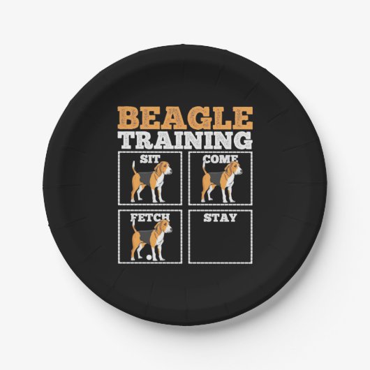 Beagle Hunde-Training Hund Pappteller (Vorderseite)