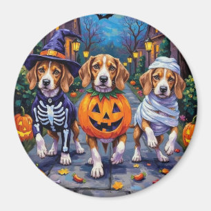 Beagle Hunde Trick-or-Treating in Halloween-Kostüm Magnet