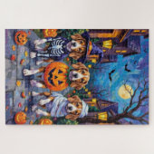Beagle Hunde Trick-or-Treating in Halloween-Kostüm Puzzle (Horizontal)