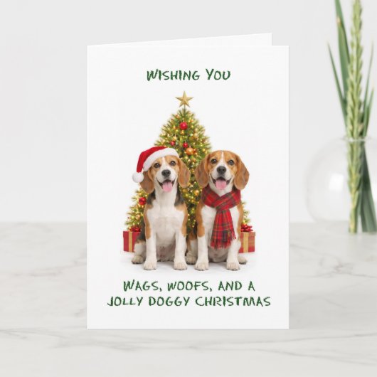 Beagle Hunde Weihnachten (Vorderseite)
