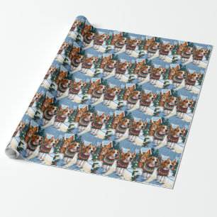 Beagle-Hunde Weihnachten Schnee Feiertag Geschenkpapier