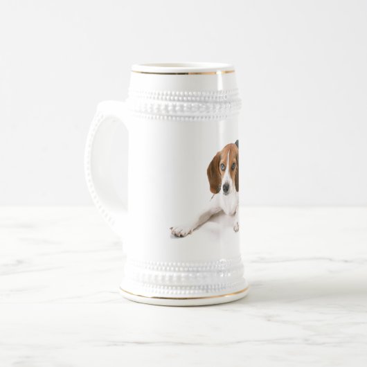 Beagle-Hundebier Stein Bierglas (Vorderseite Links)