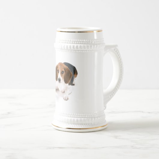 Beagle-Hundebier Stein Bierglas (VorderseiteRechts)