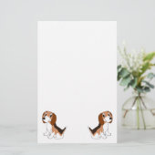 Beagle-Hundedesign Briefpapier (Stehend Vorderseite)