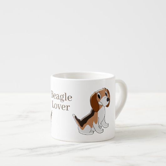 Beagle-Hundedesign Espressotasse (Vorderseite Rechts)