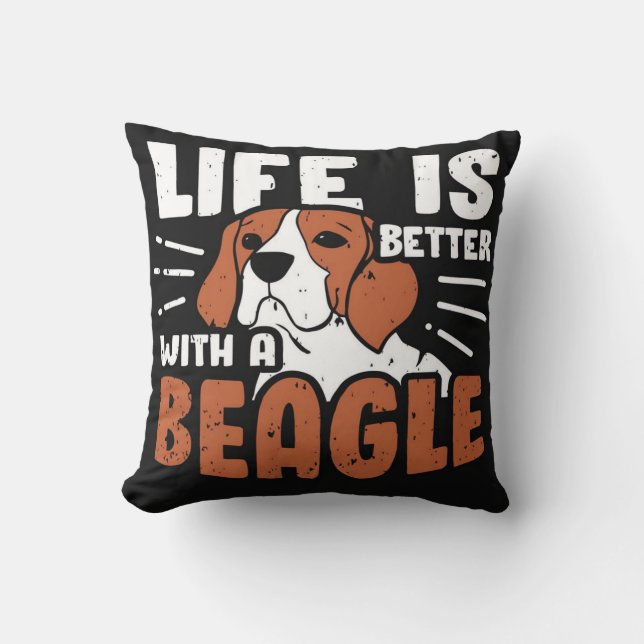 Beagle-Hundedesign Kissen (Vorderseite)
