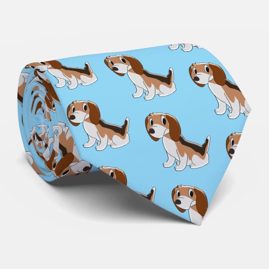Beagle-Hundedesign Krawatte (Gerollt)