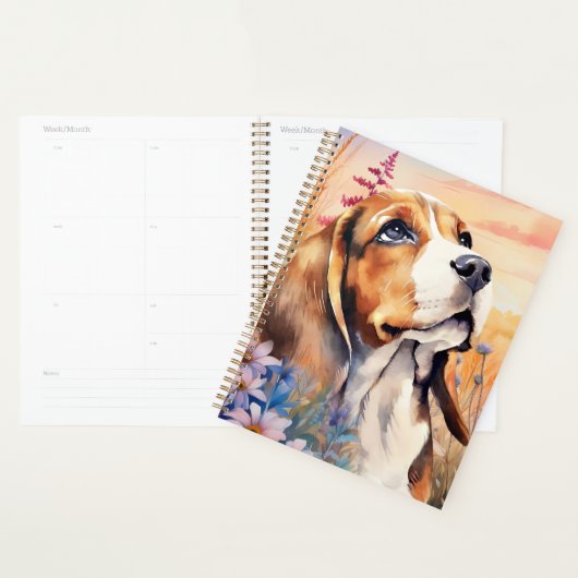Beagle-Hundefreund mit Wiesenblumenwiese Planer (Anzeige)