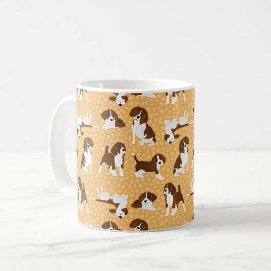 Beagle-Hundefutter - orange Kaffeetasse (Vorderseite Links)