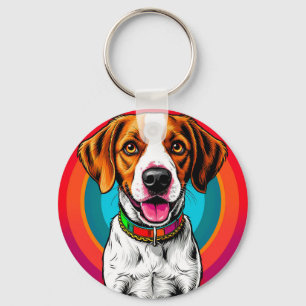 Beagle-Hundehalsband Cartoon-Schlüsselanhänger für Schlüsselanhänger