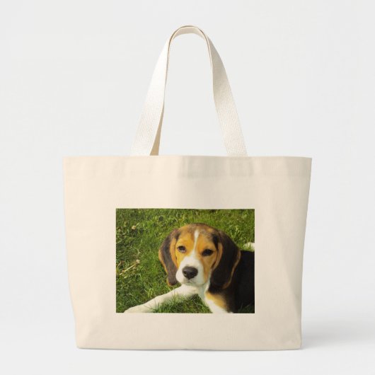 Beagle-Hundehaustier-Tier-FriedensLiebe Jumbo Stoffbeutel (Vorne)